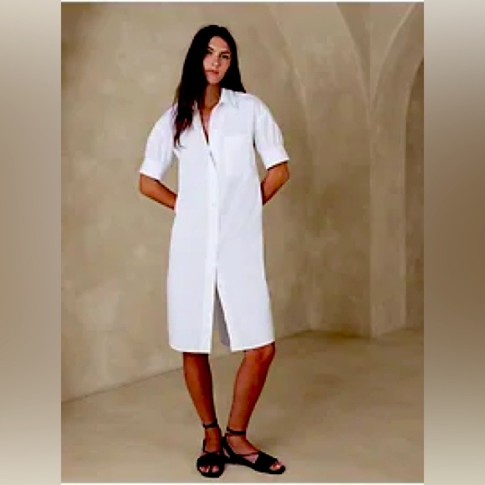 ✨ Banana Republic Poplin Knee-Length Shirtdress - Timeless Style & Comfort ✨ - Picture 3 of 4